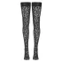 Cottelli Legwear - дамски чорапи до бедрото - леопардов принт - черни - 5
