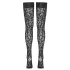 Cottelli Legwear - дамски чорапи до бедрото - леопардов принт - черни - 5