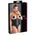 Cottelli Plus Size - сатенен корсет (черен) - 3XL