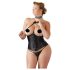 Cottelli Plus Size - сатенен корсет (черен) - 3XL