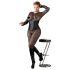 Cottelli Plus Size - сатенен корсет (черен) - 3XL