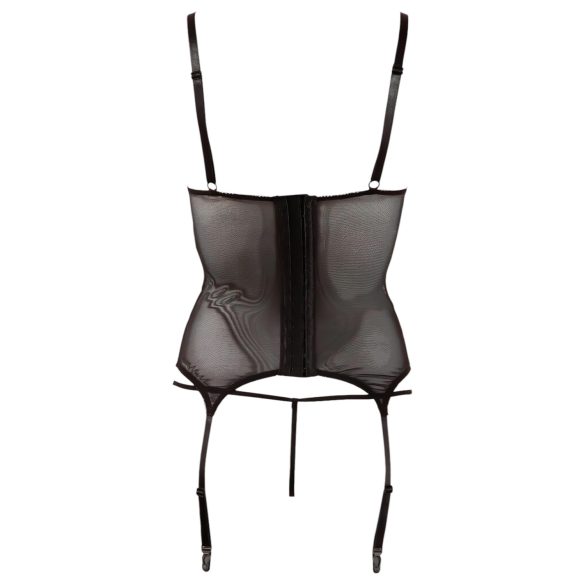 Cottelli - лъскава раирана, прозрачна горница (черна) - L