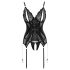 Cottelli - дантелено отворено горнище и прашки (черно) - L