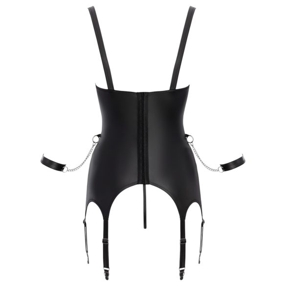 Cottelli - комплект за бондаж с повдигач за гърди - черен - L