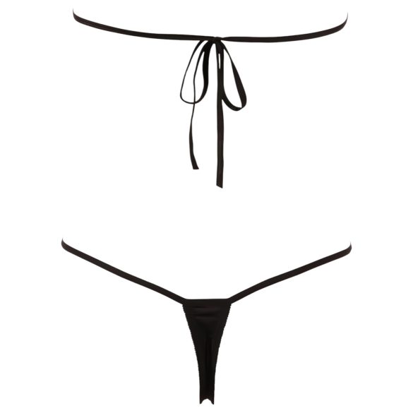 NO:XQSE - Дамско отворено боди със страси - черно (S-L)