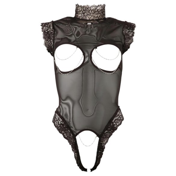 Abierta Fina - еротично боди - мрежа - черно