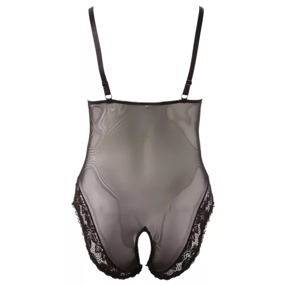 Cottelli Plus Size - дамско боди с дантела - черно - XXL