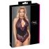 Cottelli Plus Size - цветно боди (черно-лилаво) - 3XL