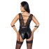 Cottelli Bondage - черно бодибоди с дантелено яка - XL