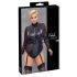 Cottelli Bondage Плюс - Боди с дантелени ръкави (черно) - 3XL