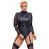Cottelli Bondage Плюс - Боди с дантелени ръкави (черно) - 3XL