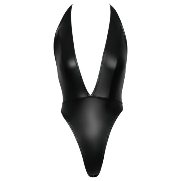 Cottelli Party - дамско боди с яка - лъскав ефект - черно - M