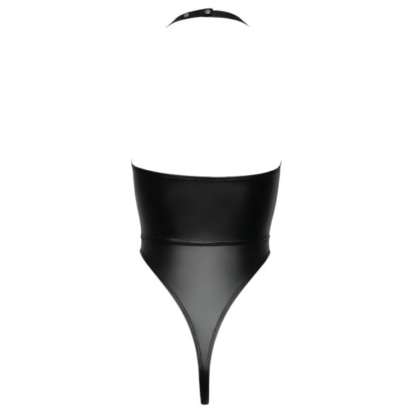 Cottelli Party - дамско боди с яка - лъскав ефект - черно - L