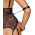 Cottelli Bondage отворено боди с белезници (черно) - M