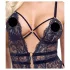 Cottelli - еротично боди с презрамки и отворено дъно - черно