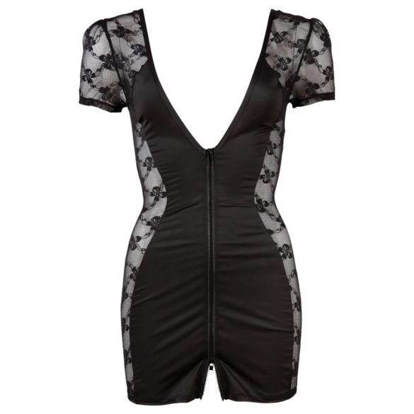 Cottelli - дамска дантелена рокля с панделка - черна - XL