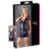 Cottelli Plus Size - дантелена рокля с панделки (черна) - 2XL