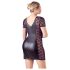 Cottelli Plus Size - дантелена рокля с панделки (черна) - 2XL