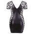 Cottelli Plus Size - дантелена рокля с панделки (черна) - 2XL