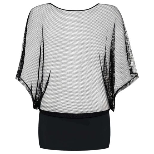 Obsessive Punker - прозрачна мини рокля и прашка - черна