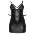 Cottelli Plus Size - рокля с белезници (черна) - 2XL