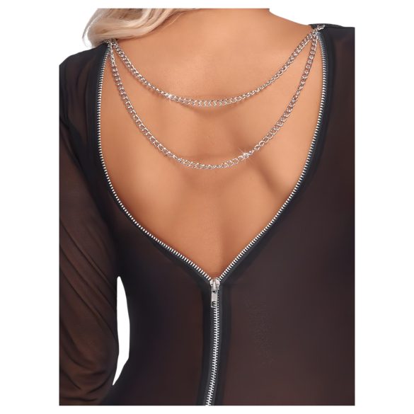 Cottelli Party - прозрачна рокля с цип - черна - M