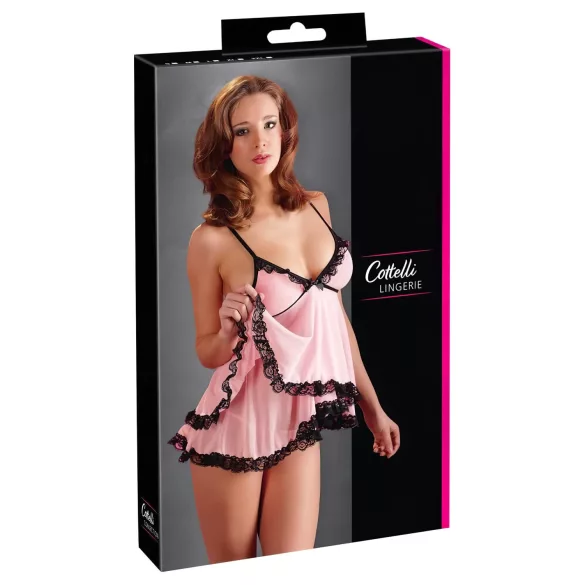 Cottelli - дамски babydoll - къдрава пола - черна - L