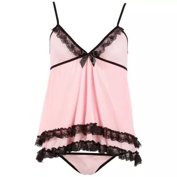 Cottelli - дамски babydoll - къдрава пола - черна - XL