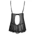 Cottelli - дамски секси бебидол - прозрачна с волани - черна - M