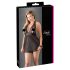Cottelli Plus Size - ефирен дантелен бейби дол (черен)