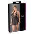 Cottelli Plus Size - ефирен дантелен бейби дол (черен) - 2XL