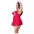 Cottelli Plus Size - секси бебидол с дантела - червен - голям размер - 3XL