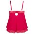 Cottelli Plus Size - дантелен, леко бебедол (червен) - 3XL