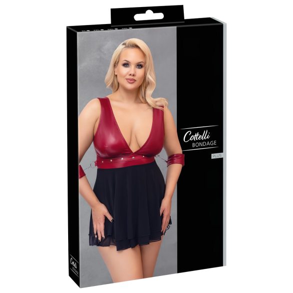 Cottelli Bondage Plus Size - бебешка нощница (червено)