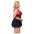 Cottelli Bondage Plus Size - бебешка нощница (червено) - 3XL