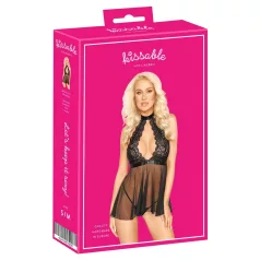   Kissable - нощница babydoll с яка и дантела - черна