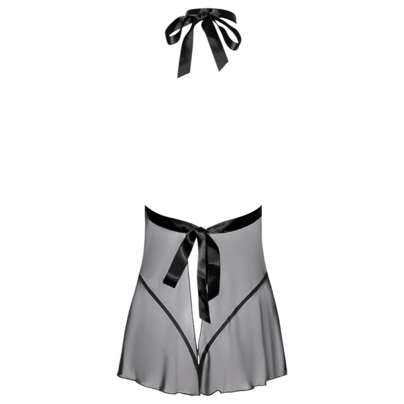 Kissable - нощница babydoll с яка и дантела - черна