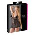 Cottelli Plus Size - дантелена прозрачна нощница (черна)