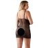 Cottelli Plus Size - дантелена прозрачна нощница (черна) - 2XL