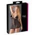 Cottelli Plus Size - дантелена прозрачна нощница (черна) - 3XL