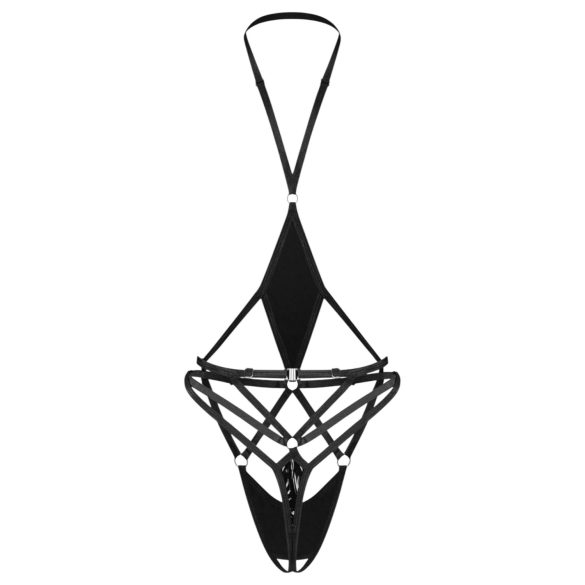 Obsessive Keira Lise - отворено боди с презрамки - черно