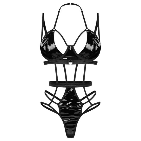 Obsessive - дантелено боди с презрамки - черно - L/XL