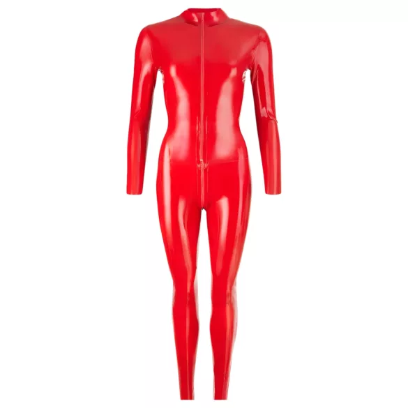 LATEX - дамски гащеризон с дълъг ръкав - червен - L