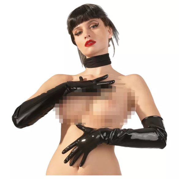 LATEX - дълги унисекс ръкавици - черни