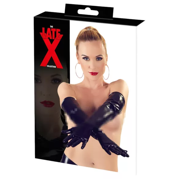 LATEX - дълги унисекс ръкавици - черни - XL