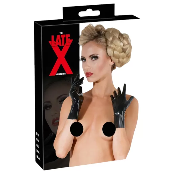 LATEX - къси унисекс ръкавици - латекс - черни - M