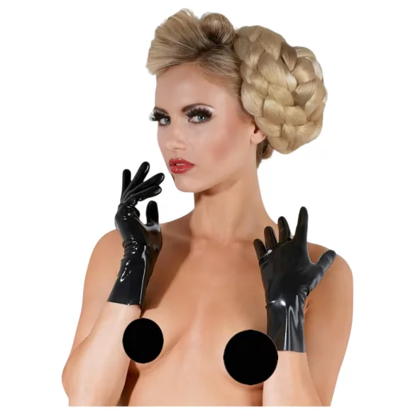 LATEX - къси унисекс ръкавици - латекс - черни - L