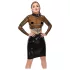 LATEX - дамски латексов топ - прозрачен - черен - M