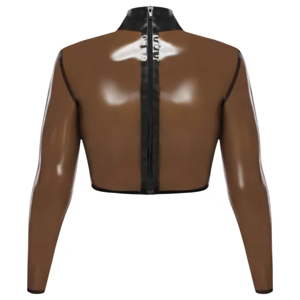 LATEX - дамски латексов топ - прозрачен - черен - M