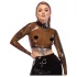 LATEX - дамски латексов топ - прозрачен - черен - L
